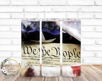 We The People Tumbler 20 Oz. | Men's Tumbler | Gift | Personalized | American Flag | constitution