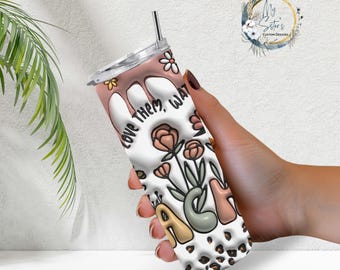 Teacher Life 20 oz Straight Tumbler | bright colors | Back to school gift| Fun | Sublimation | 3D Puffy | Personalized Gift