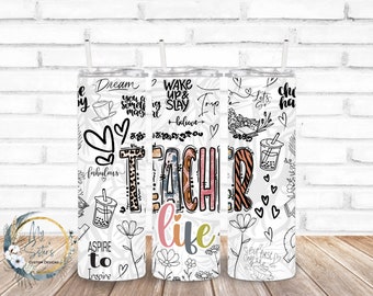 Teacher Life 20oz Tumbler: Personalized Back to School Gift
