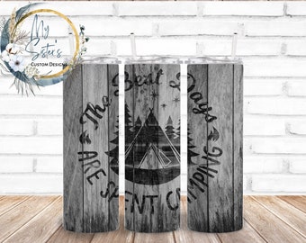 Camping Life Tumbler: Personalized 20 oz Stainless Steel Outdoors Cup