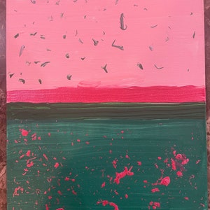Acrylic Abstract Canvas Board Painting 8x10”.