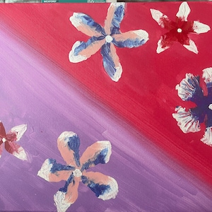 Acrylic Abstract Canvas Board Painting 16x20”.