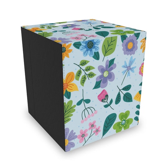 Disover Felt Storage Box, Blue Floral Print