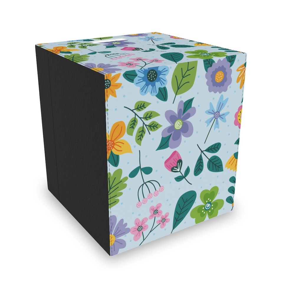 Discover Felt Storage Box, Blue Floral Print