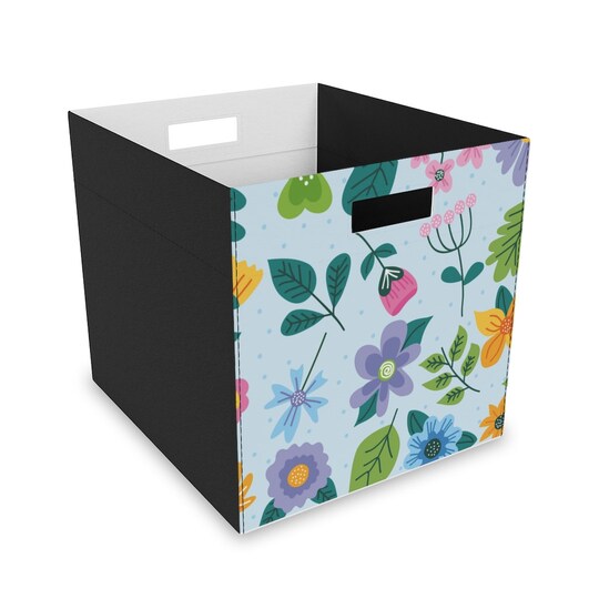 Disover Felt Storage Box, Blue Floral Print