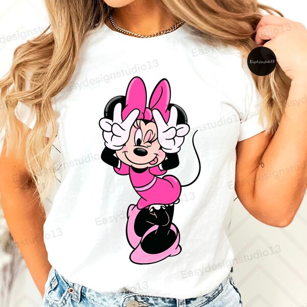 Minnie Mouse PNG file, Minnie Pink Glitter, Minnie Sublimation Design