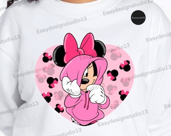 Minnie Mouse sweatshirt illustraties, Minnie Mouse, PNG, Minnie Mouse sublimatie ontwerp, minnie tshirt ontwerp, zomer sublimatie