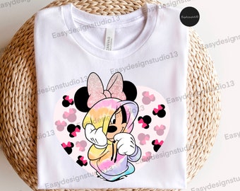Imágenes prediseñadas de tinte de corbata de Minnie Mouse, Minnie Mouse, PNG, diseño de sublimación de Minnie Mouse, diseño de camiseta de minnie, sublimación de invierno