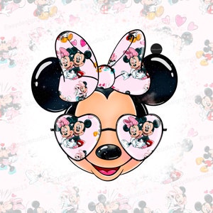 Minnie Mouse glasses Love clip art, Minnie Mouse glasses, PNG, Minnie Mouse Sublimation design,minnie tshirt design, valentine’s Sublimation