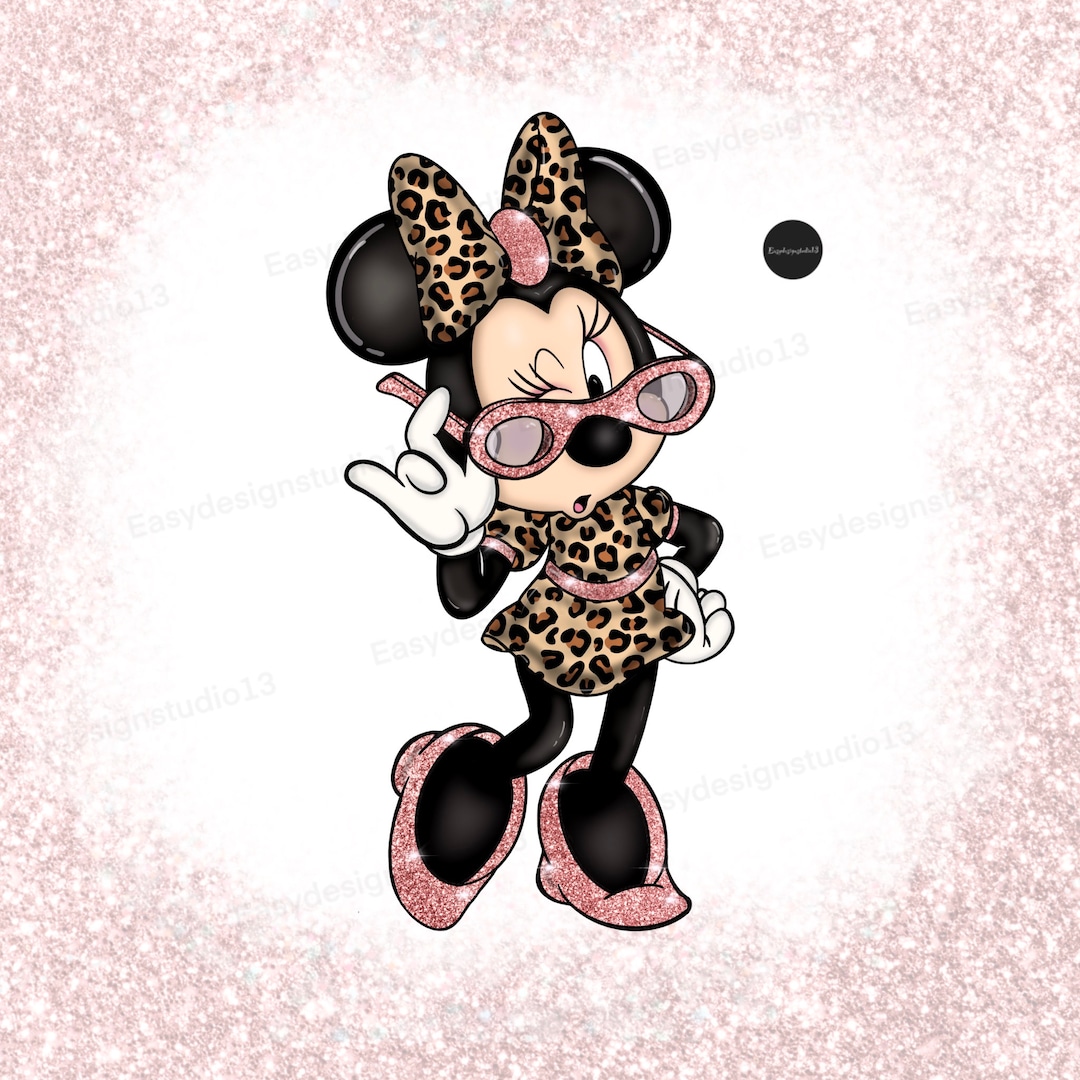 Leopard Minnie Mouse PNG File Minnie Pink Glitter Minnie Sublimation Il 1080xN.4509185591 Fdzu