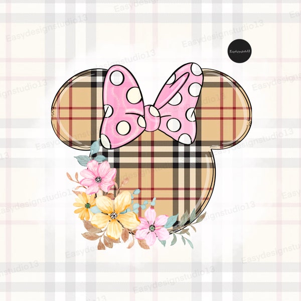 Minnie Mouse PNG file, Plaid minnie png, Minnie Sublimation Design, tartan, plaid, Minnie shirt design, Instant Download