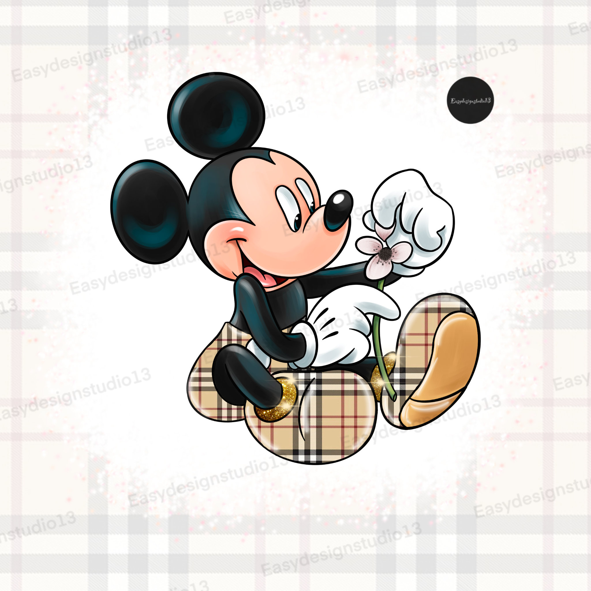 2024年のクリスマスの特別な衣装 Mickey Burberry Etsy - Tシャツ(半袖/袖なし)