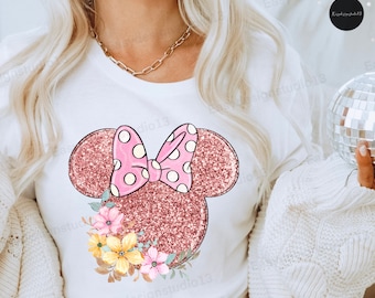 Glitter Minnie Mouse Ears png, Sublimation Minnie Head, Instant Download