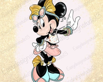 Gold Minnie Mouse PNG file, Minnie Glitter, Minnie Sublimation