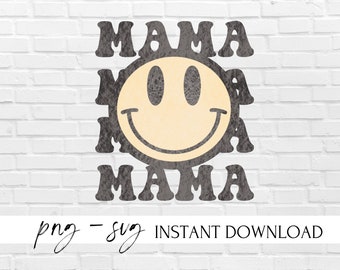 Retro Mama Tshirt - Mama png - Mama svg - Smiley Gesicht png - Smiley Gesicht svg - Smiley Gesicht Tshirt - Mama Tshirt - Retro png - Retro Smiley