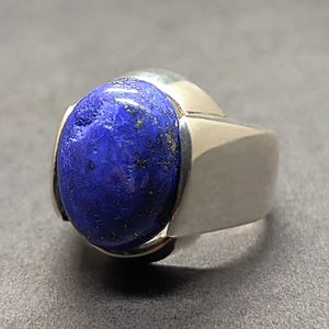 Handgemachter Lapis Lazuli Ring: 925 Sterling Silber, Artis Lazuli Ring