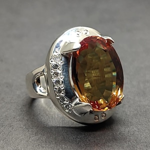 Handmade Alexandrite Ring: Oval Cut Sterling Silver, June Birthstone