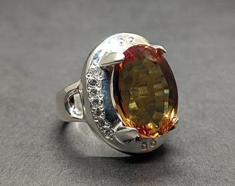 Handmade Alexandrite Ring: Oval Cut Sterling Silver, June Birthstone