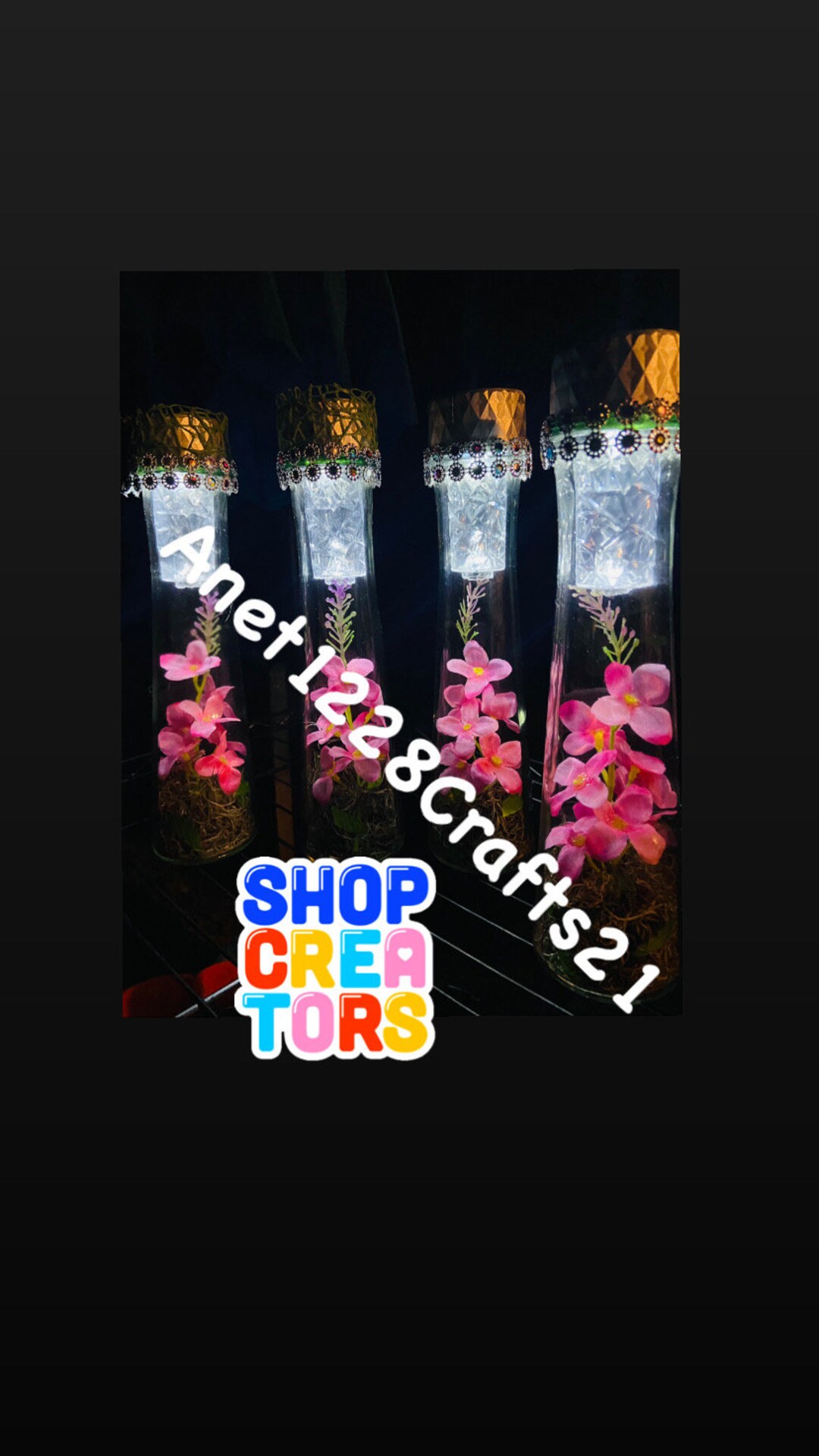 SOLAR Lights VASES With Florals Etsy