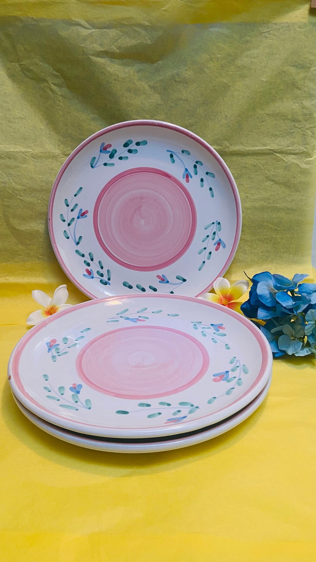 Caleca Handpainted in Italy Pink 11 Set of 3 Vintage Etsy