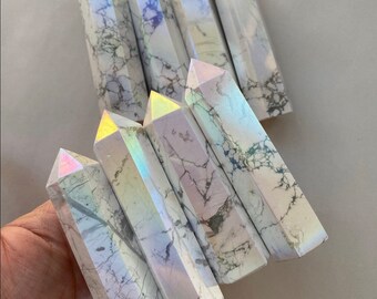 Tour en howlite aura blanc