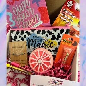 Positive Period Packs MAGIC GAL Teen Period Starter Kit, Trendy Curated Gift Box, Unique and Fun Items! 10+ Gifts, Pamper Box