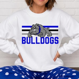 Bulldogs PNG, Blue Bulldogs Mascot PNG, School Spirit Bulldog Sublimation, Football Cheer Baseball Softball Design, Mascot Digital Download