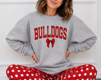 Kokarda Bulldogs PNG | Kokietka Bulldogs PNG | Cyfrowy projekt kokardy School Spirit | Koszulka maskotka PNG | Natychmiastowe pobranie cyfrowe