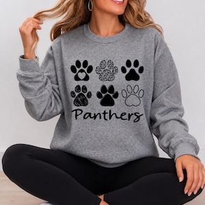 Panthers Paw Print PNG Bundle, Panther Mascot Paw Prints Digital Download, School Spirit Clipart, Leopard Print Paw, Game Day PNG