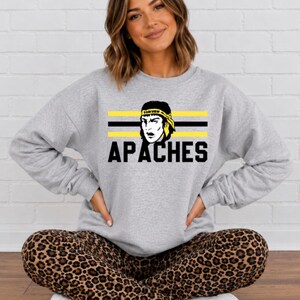 Fairview Apaches PNG, School Mascot Digital Image, Football, Basketball, Baseball, Softball Shirt Design