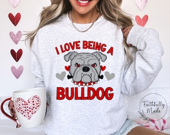 Love Being A Bulldog Valentine PNG (Not A Cut File)