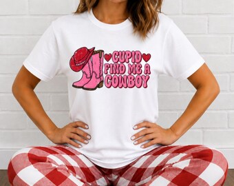 Cupido vindt een cowboy voor me PNG, Western Valentijn PNG, Cupido vindt een cowboy voor me, Roze cowboylaarzen PNG, Retro Valentijn digitale download