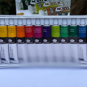 Acrylfarbe Packung mit 12 Große Assorted Tube Farben Acrylfarbe Tube 21 ML Acryl-Set Acrylfarben Malerei Set Art Paint Kit Bild 4