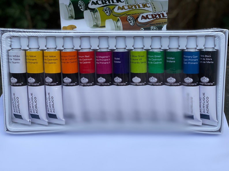 Acrylfarbe Packung mit 12 Große Assorted Tube Farben Acrylfarbe Tube 21 ML Acryl-Set Acrylfarben Malerei Set Art Paint Kit Bild 4