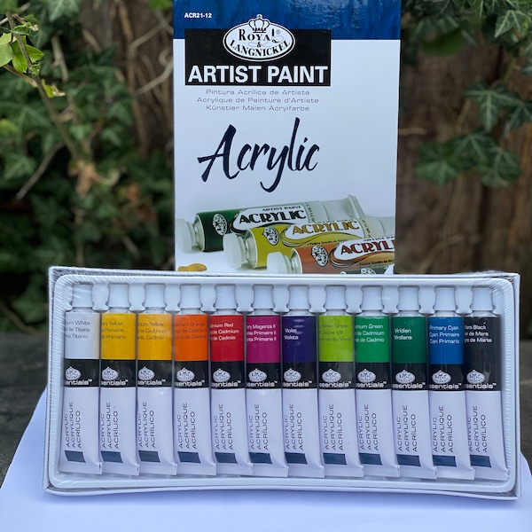 Acrylfarbe Packung mit 12 Große Assorted Tube Farben Acrylfarbe Tube 21 ML Acryl-Set Acrylfarben Malerei Set Art Paint Kit