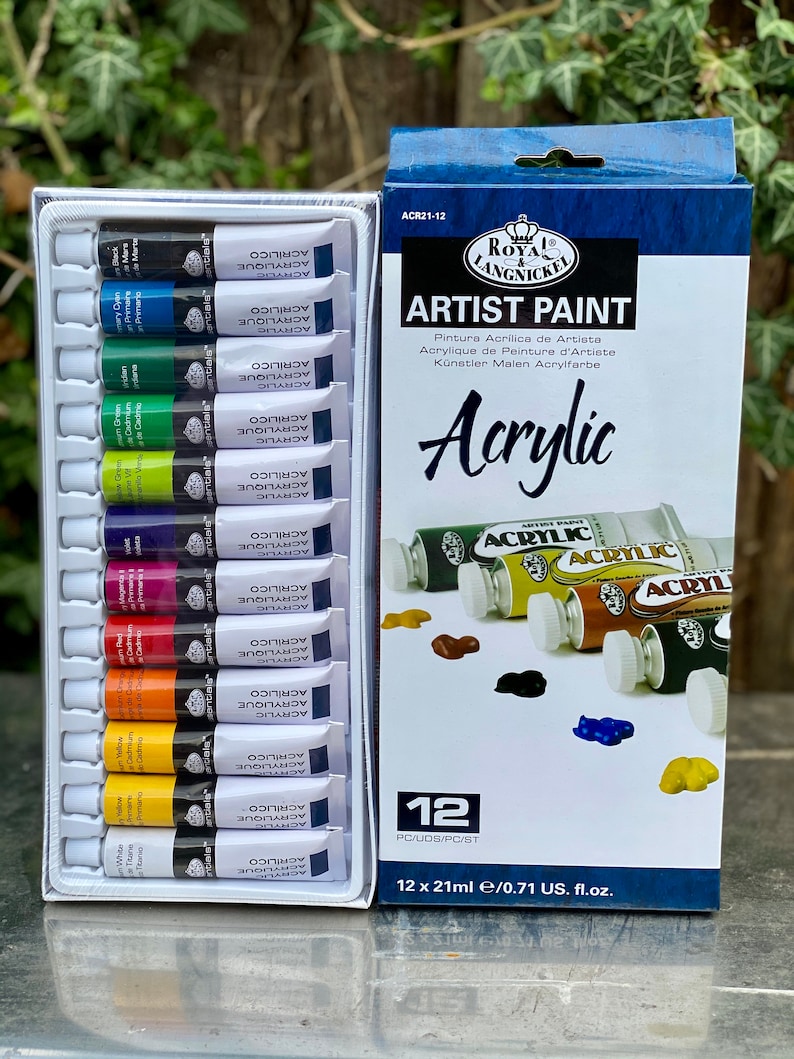 Acrylfarbe Packung mit 12 Große Assorted Tube Farben Acrylfarbe Tube 21 ML Acryl-Set Acrylfarben Malerei Set Art Paint Kit Bild 5