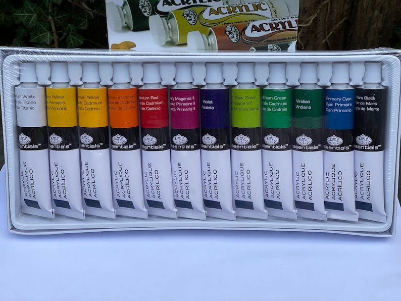 Acrylfarbe Packung mit 12 Große Assorted Tube Farben Acrylfarbe Tube 21 ML Acryl-Set Acrylfarben Malerei Set Art Paint Kit Bild 6