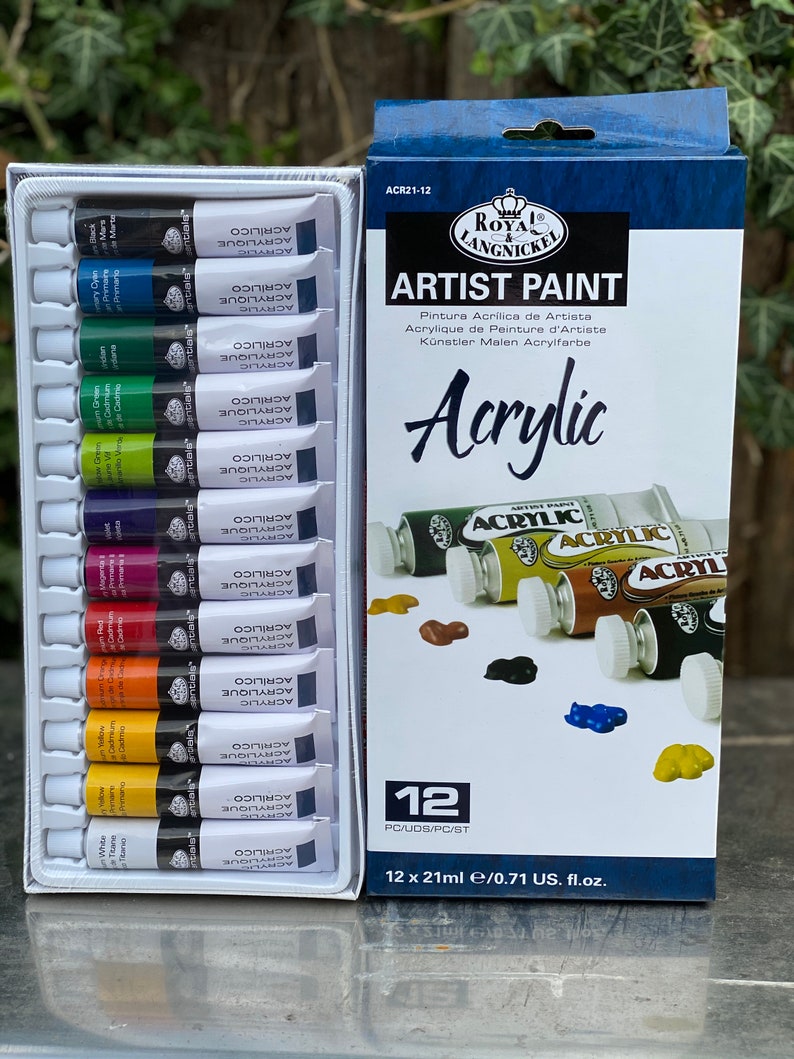 Acrylfarbe Packung mit 12 Große Assorted Tube Farben Acrylfarbe Tube 21 ML Acryl-Set Acrylfarben Malerei Set Art Paint Kit Bild 2