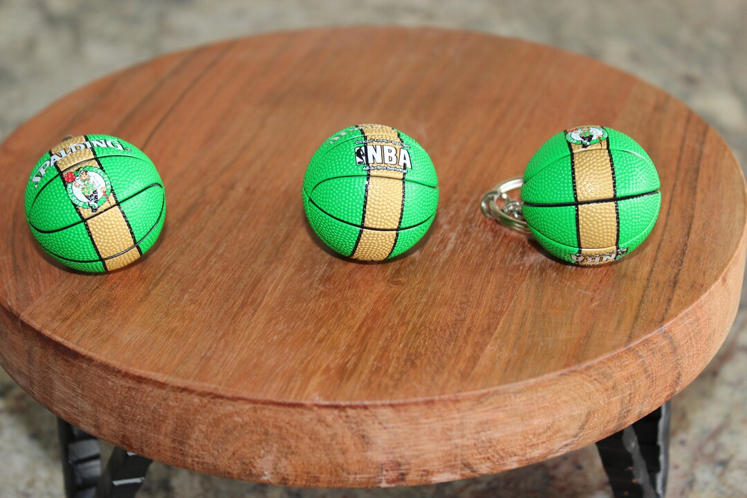 Basketball Keychain Boston Celtics Mini Basketball Keychains Etsy