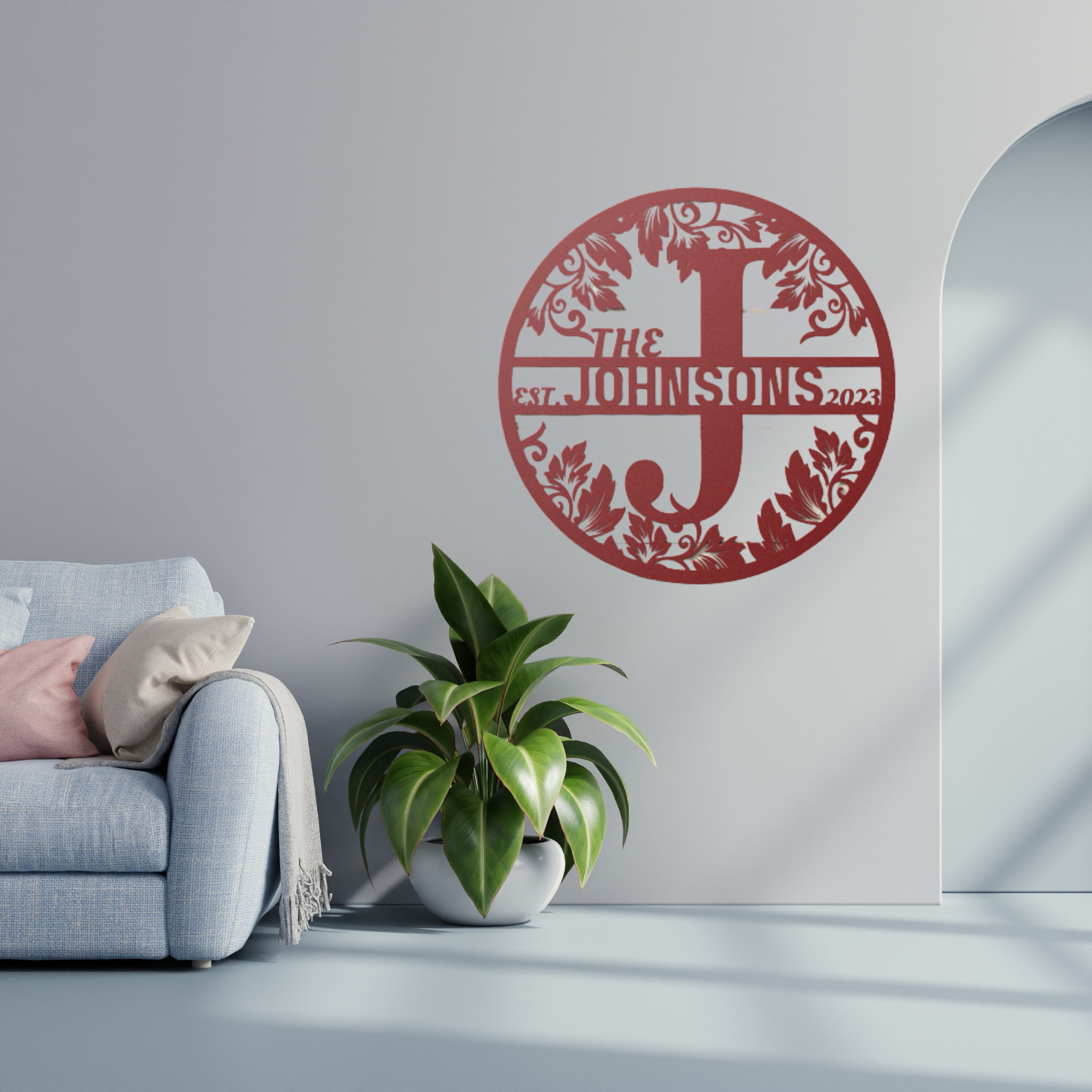 Personalized Family Name Metal Sign Last Name Sign Initial - Etsy