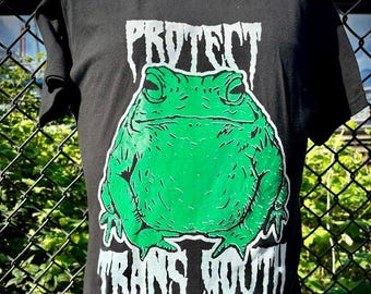 protect trans youth with a big toad T-shirt