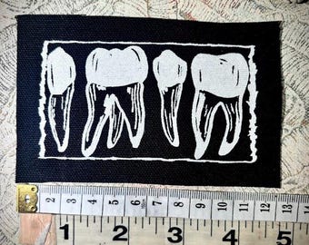 1312 Zähne, las die Wurzeln, Punk Aufnäher