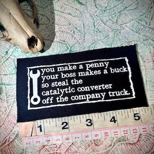anti-work, anti-grind, anti-capitalist poem sew on punk patch image 11