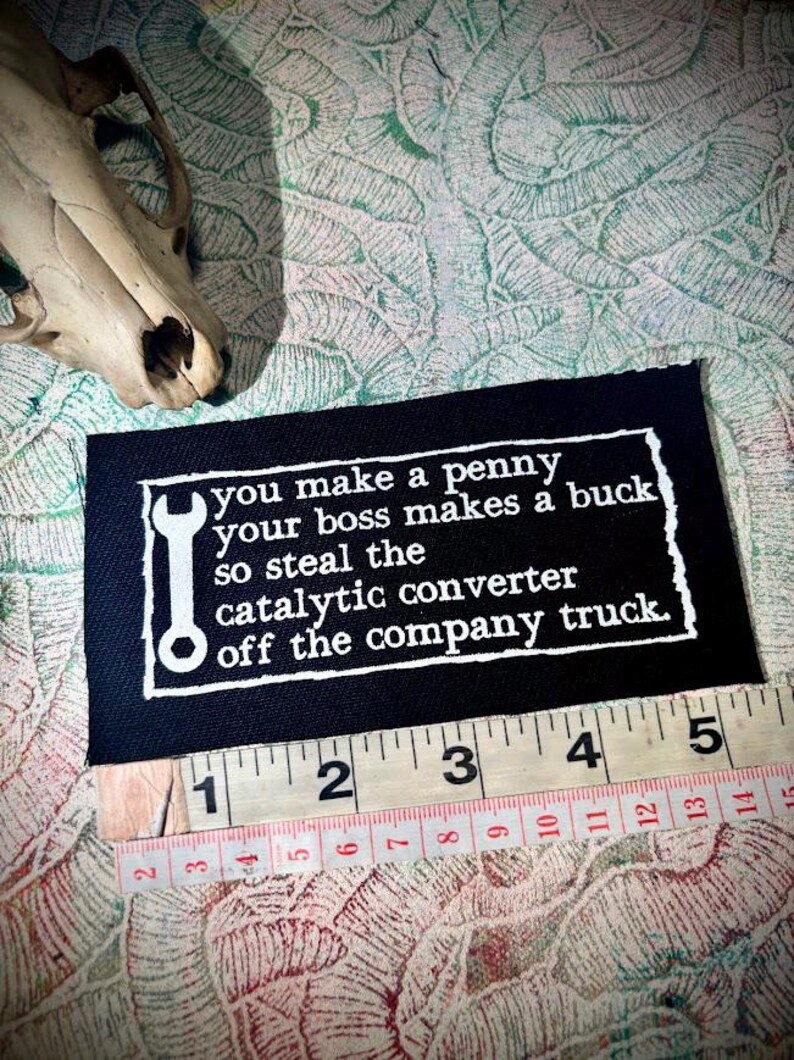 anti-work, anti-grind, anti-capitalist poem sew on punk patch image 11