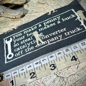 anti-work, anti-grind, anti-capitalist poem sew on punk patch image 12