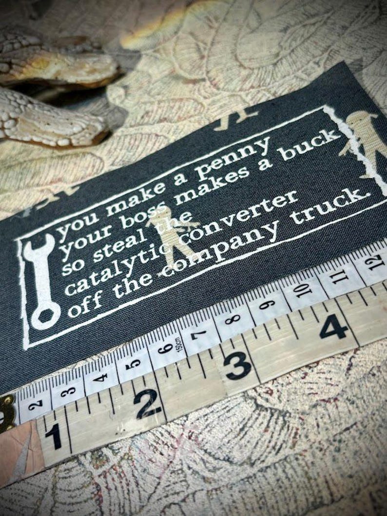 anti-work, anti-grind, anti-capitalist poem sew on punk patch image 12