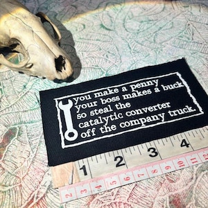 anti-work, anti-grind, anti-capitalist poem sew on punk patch image 6