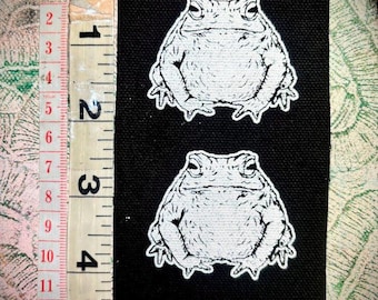 two toads or a pair of frogs mini punk patch