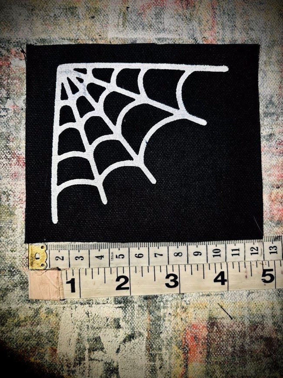 Corner Spider Web Sew on Patch. for Spooky Punk Battle Vests, Crusty ...