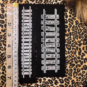 binario ferroviario, toppa da cucire crust punk
